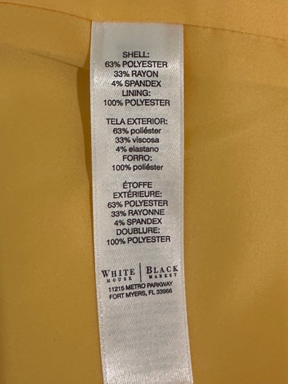 White House Black Market Yellow Sleeveless Blazer Vest - Picture 4 of 4